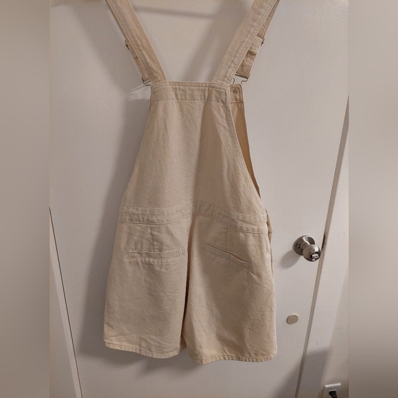 Cider Cream Overalls with Red and Blue Patches - Picture 4 of 5